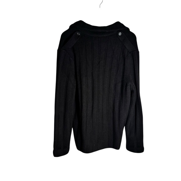 Banana Republic Men's Henley Sweater Merino Wool Ribbed Cowl Neck Black Size XL - Picture 3 of 5